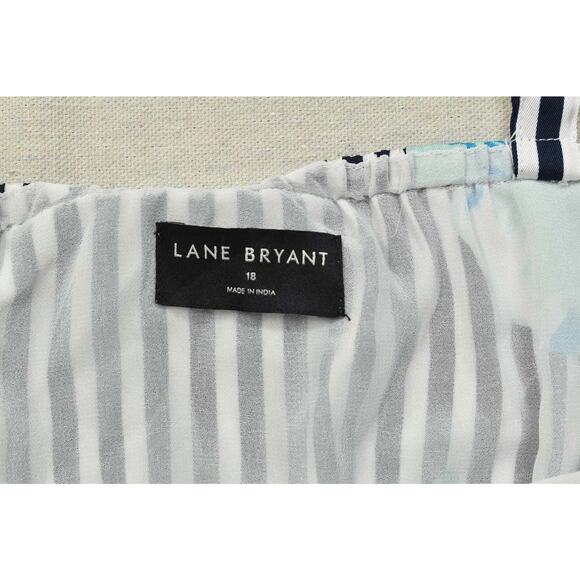 Lane Bryant Women's Plus Size 18 Striped Floral Sleeveless Maxi Dress - Picture 7 of 8